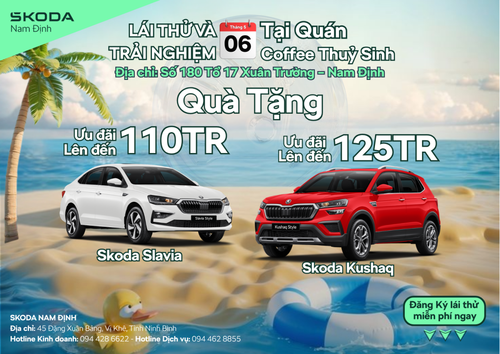 Lái Thử Xe Skoda Nam Định tại Coffee Thuỷ Sinh