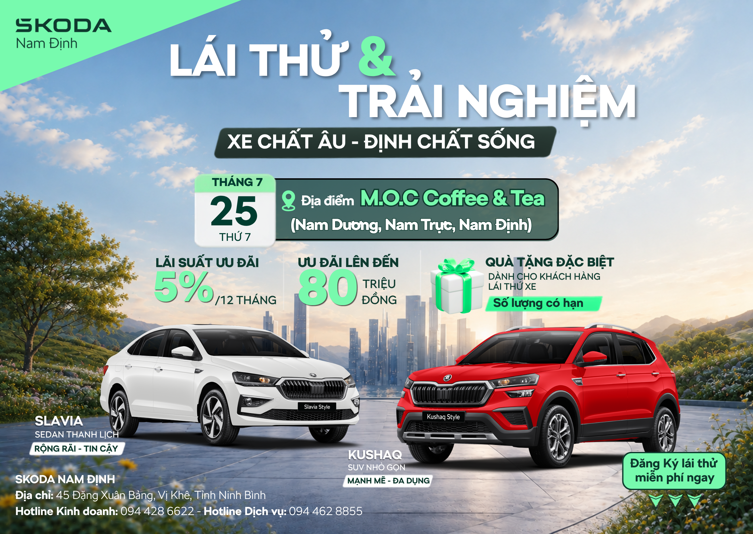 lái thử xe Skoda Nam Định