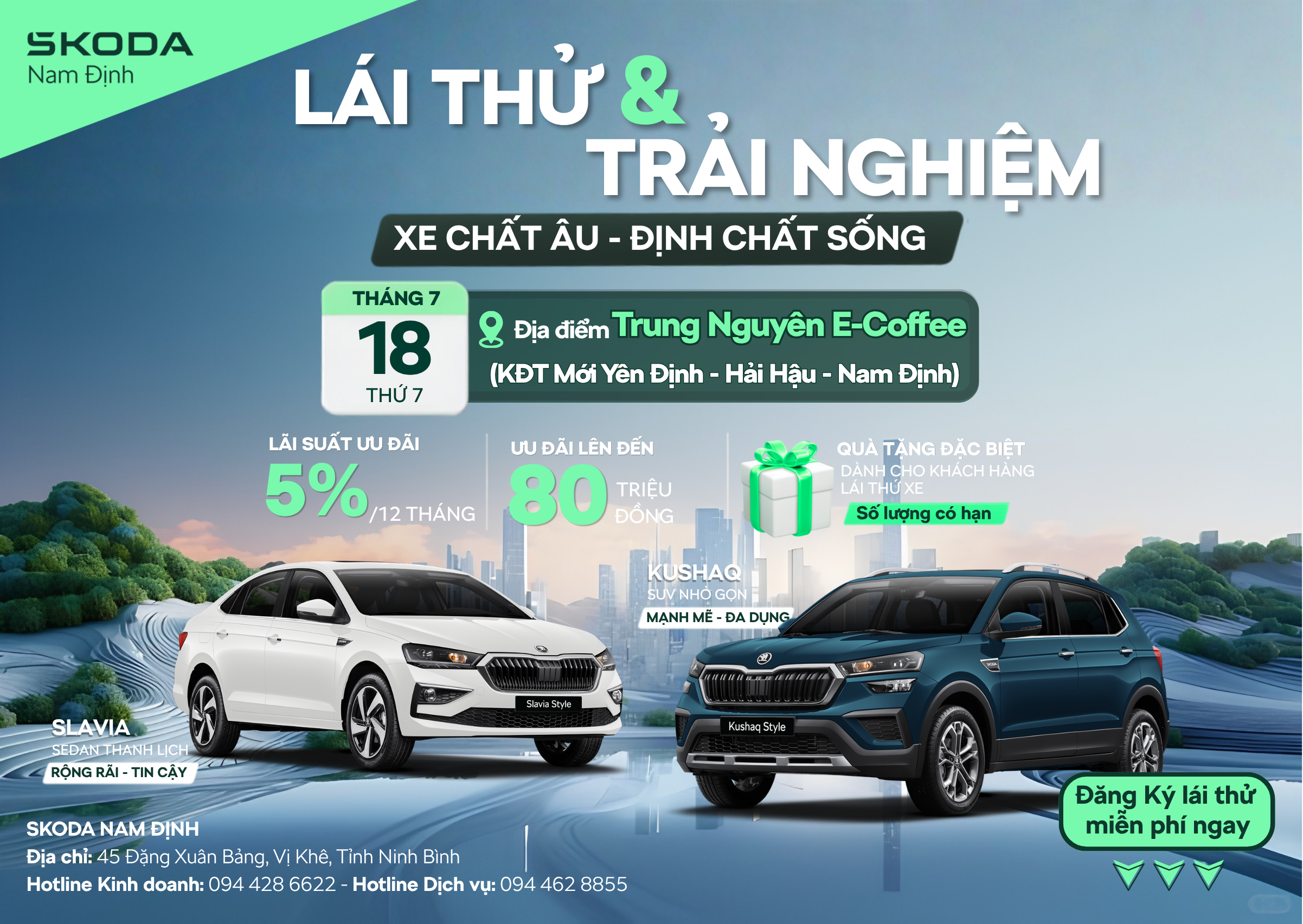 lái thử xe Skoda Nam Định