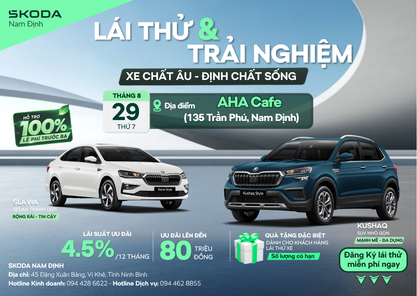 lái thử xe Skoda Nam Định